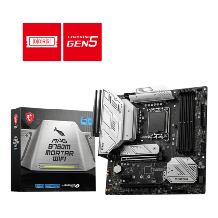 MSI MAG B760M MORTAR WIFI is hardened with performance essential specifications to outlast enemies.