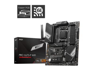 MSI PRO X670-P WIFI ; Supports AMD Ryzen™ 7000 Series  DDR5, Maximum Memory Capacity 128GB