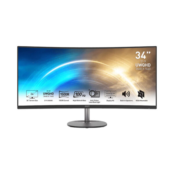 MSI PRO MP341CQ Professional Monitor 34" Panel 3440 x 1440 (UWQHD)100Hz