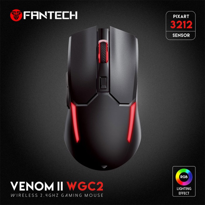 FANTECH VENOM 2 WGC2 MOUSE GAMING WIRELESS 2400DPI 10M